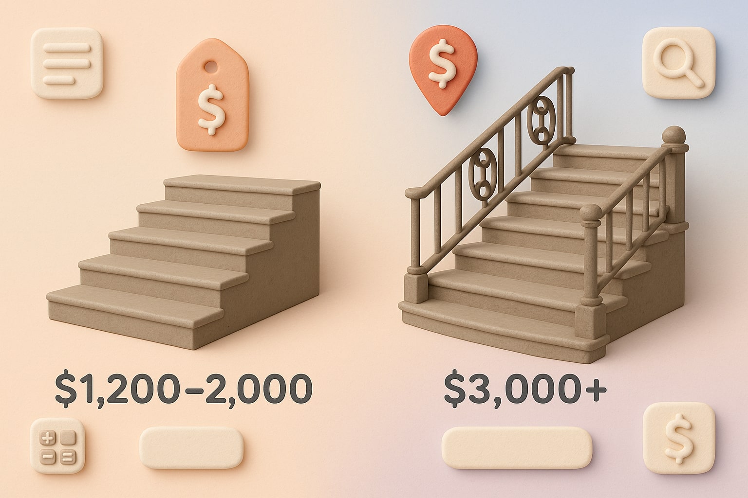 Demonstra como o Cálculo de Escadas de Concreto funciona com campos para inserir dados e resultados instantâneos que facilitam a resolução de problemas.