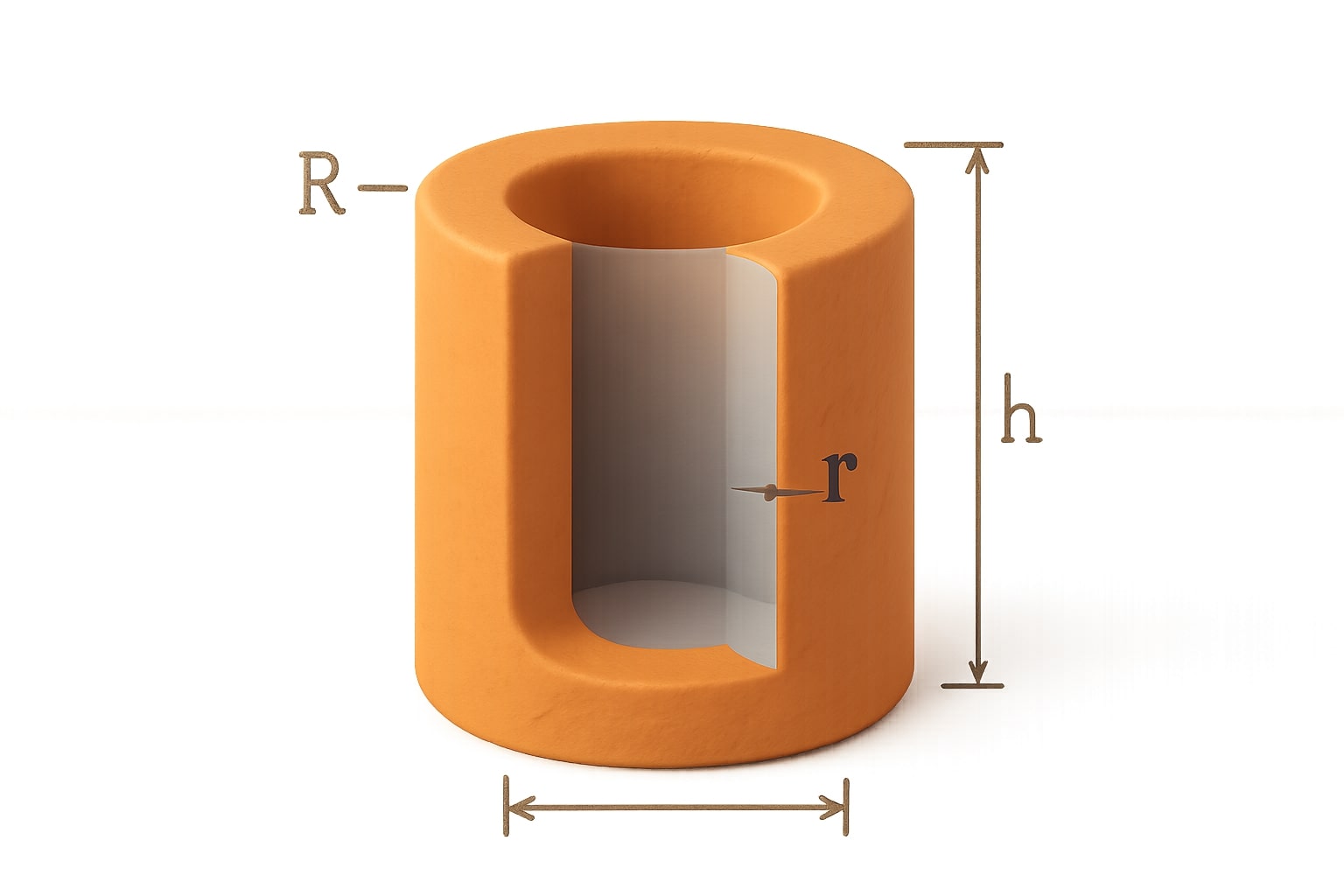 Calculadora de Volume de Cilindro Oco
