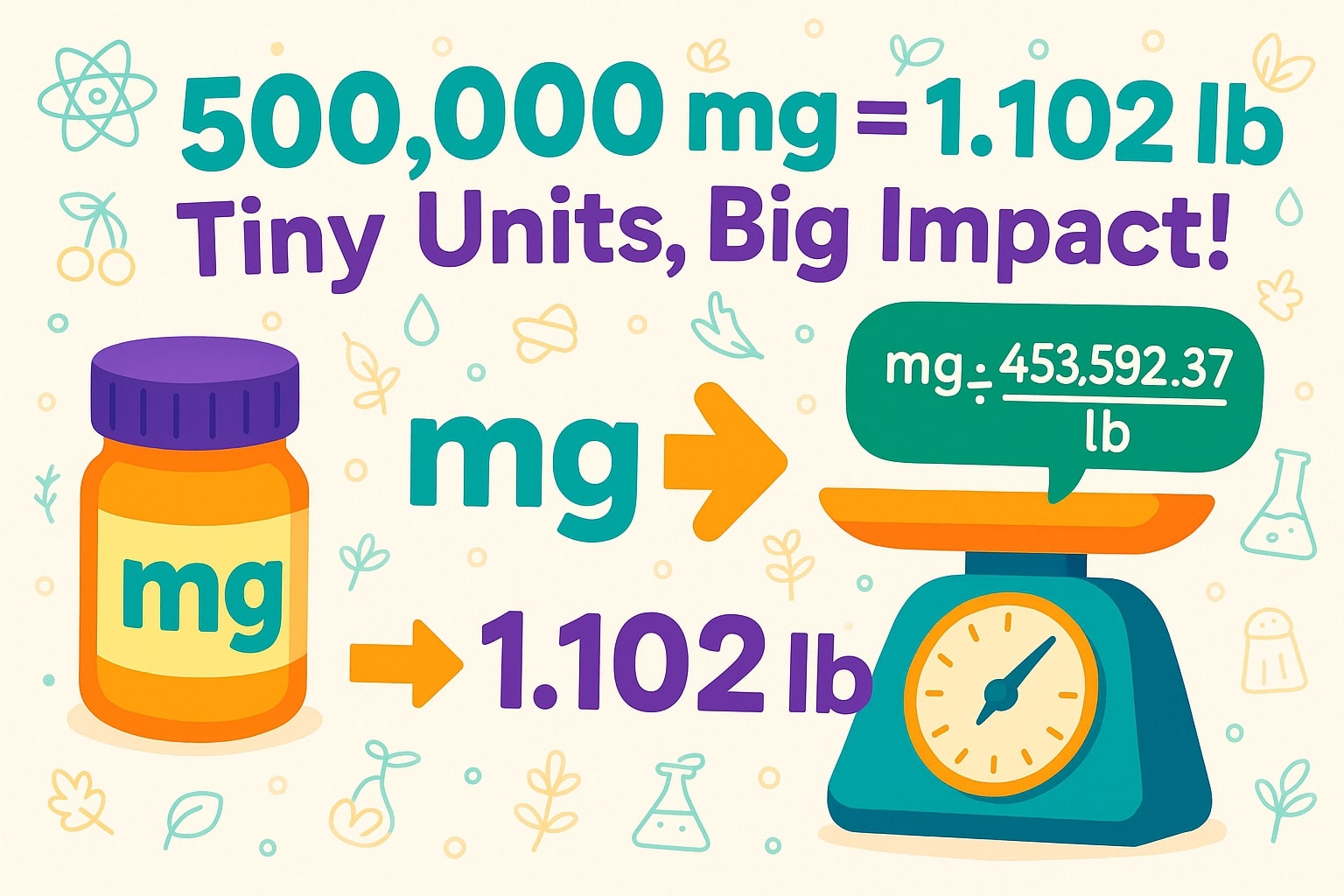 Conversor de Miligramas para Libras