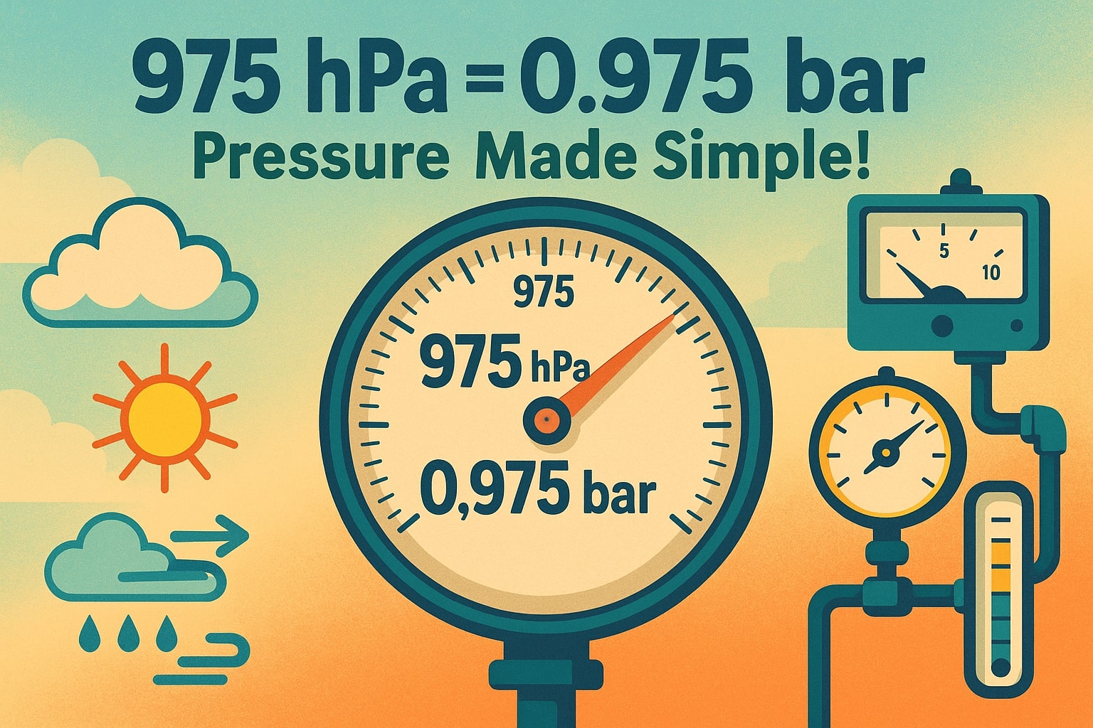 Conversor de Hectopascal para Bar