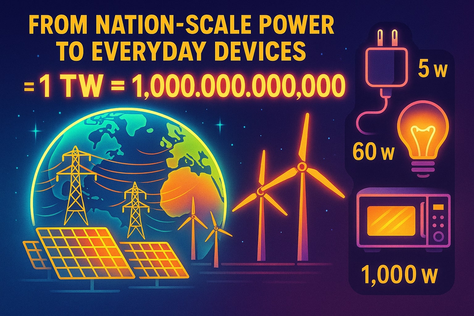 Conversor de Terawatt para Watt