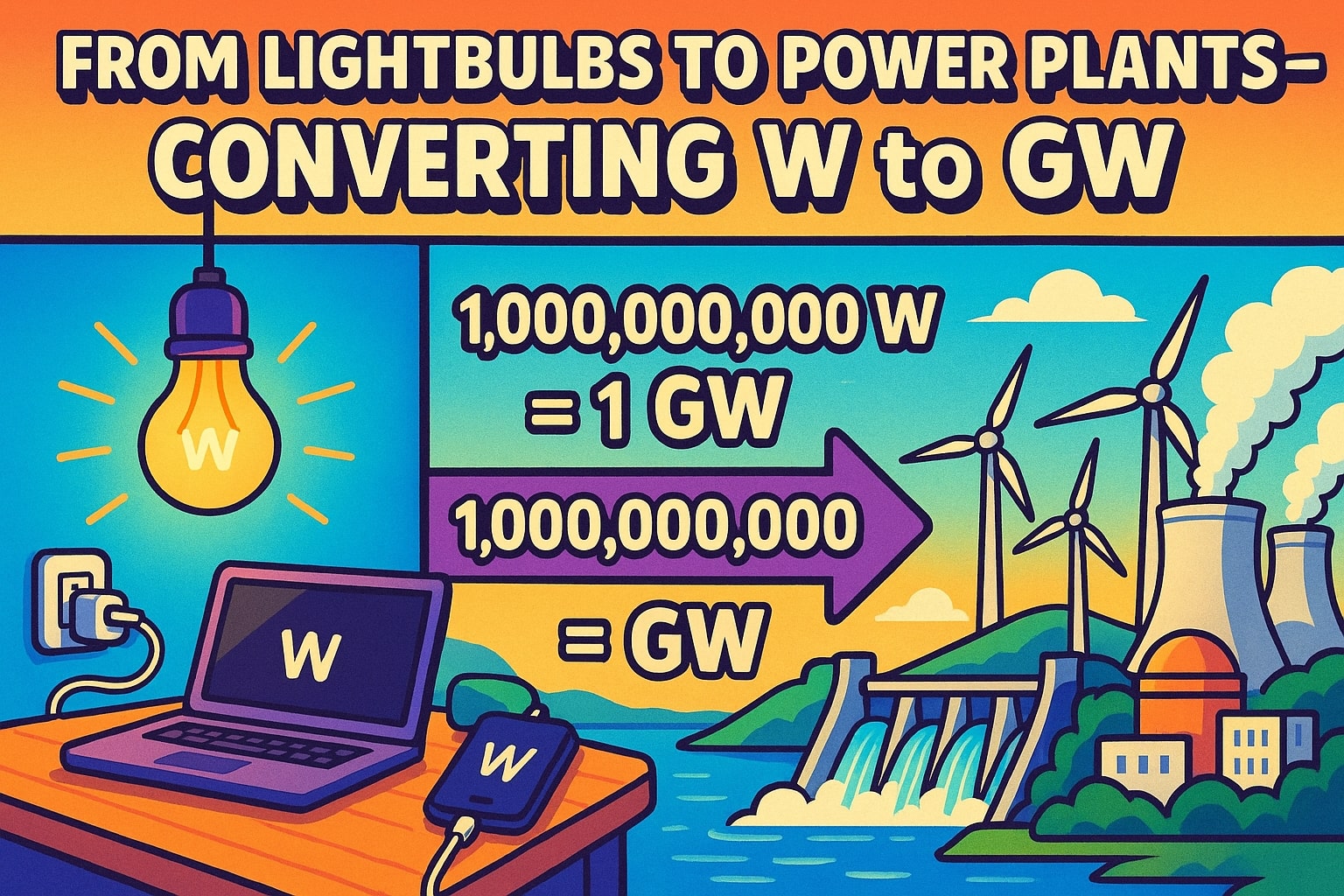 Conversor de Watt para Gigawatt