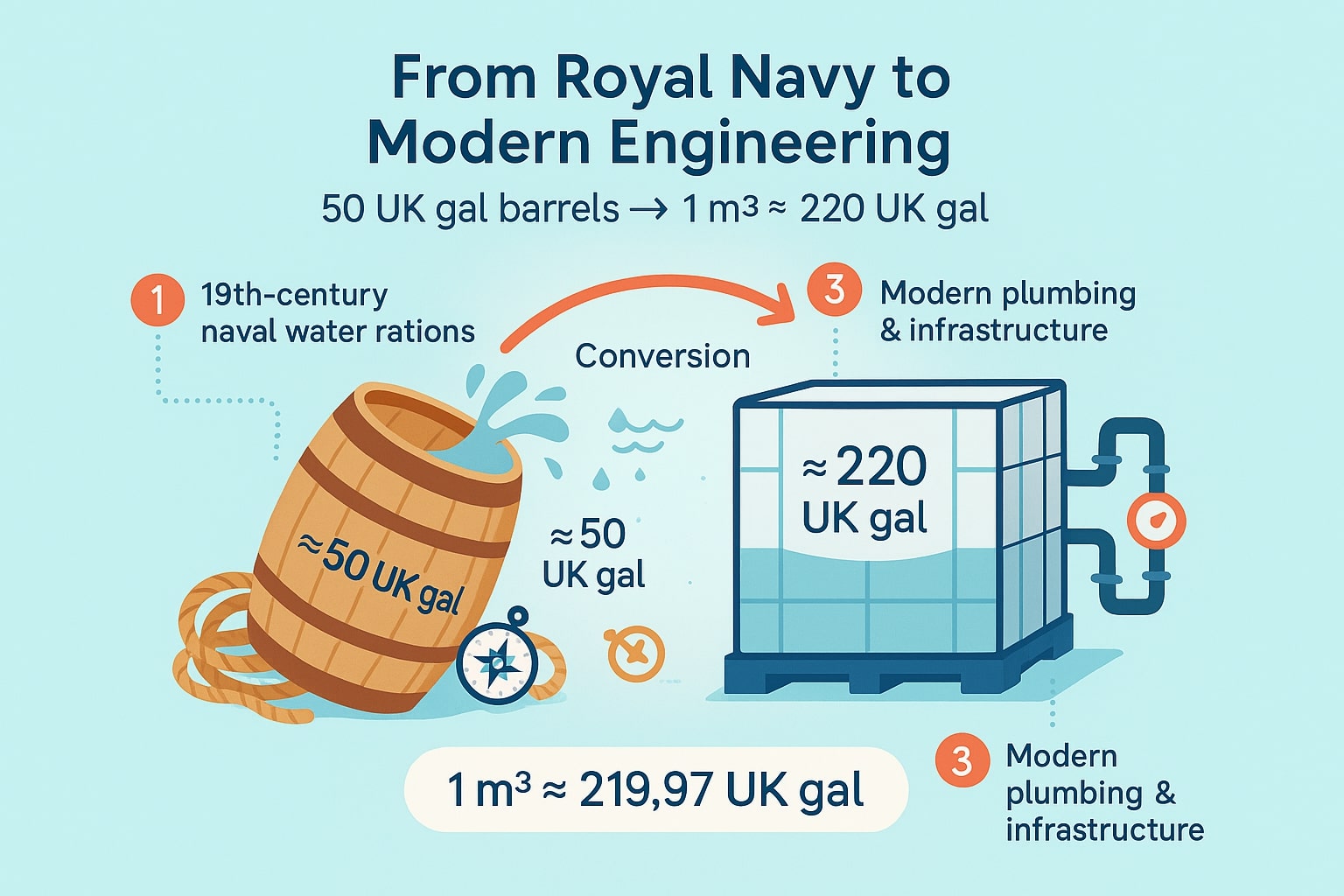 Conversor de Metro Cúbico para Galões UK