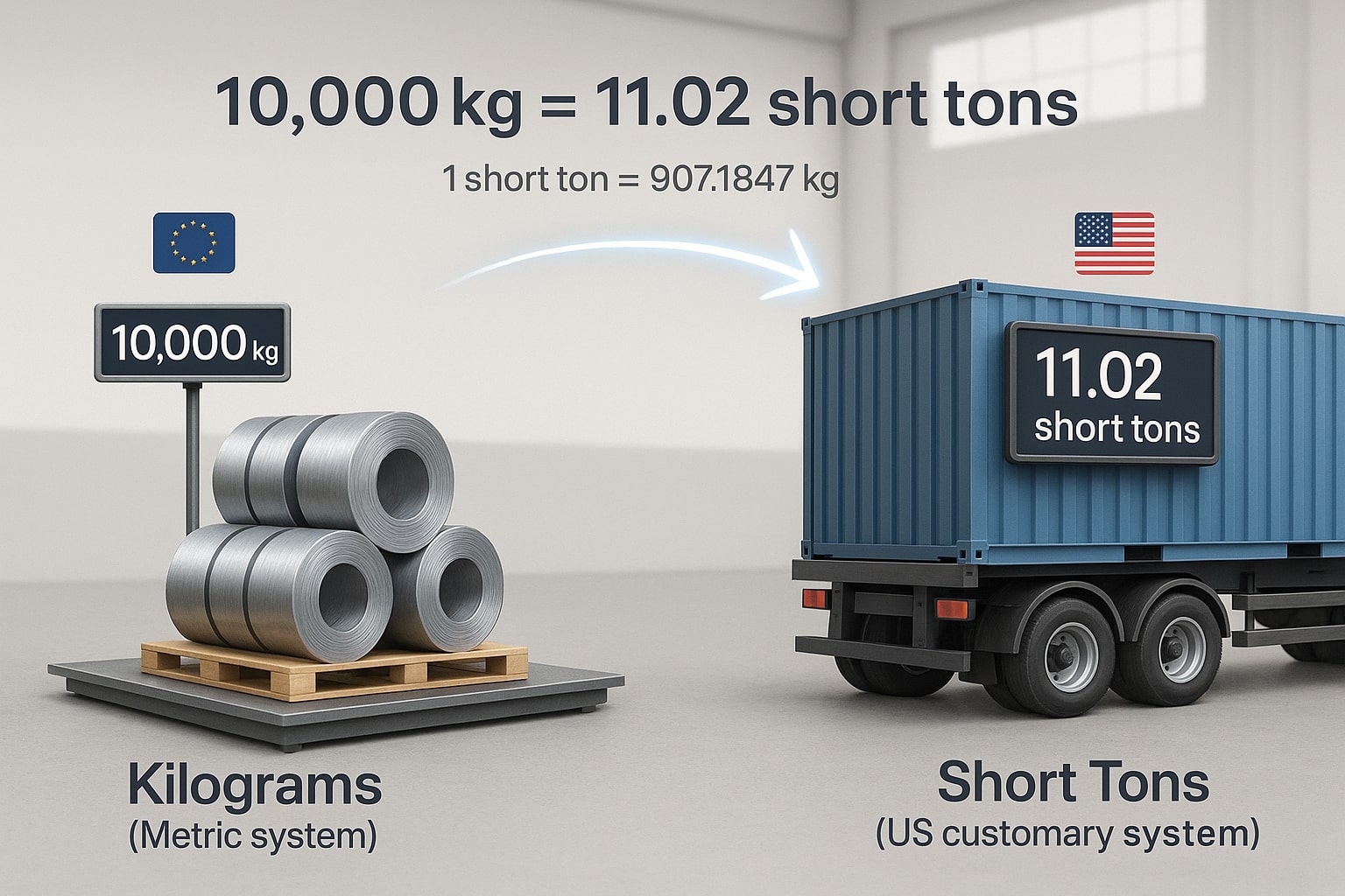 Conversor de Quilogramas para Toneladas Curtas