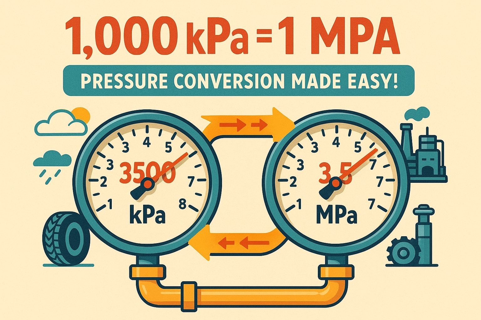 Conversor de Kilopascal para Megapascal