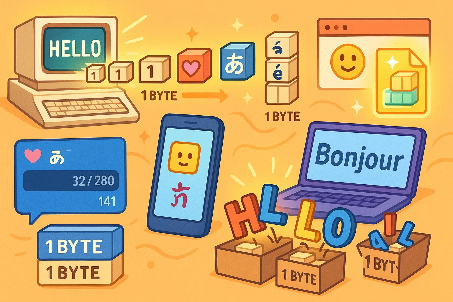 Conversor de caracteres em bytes