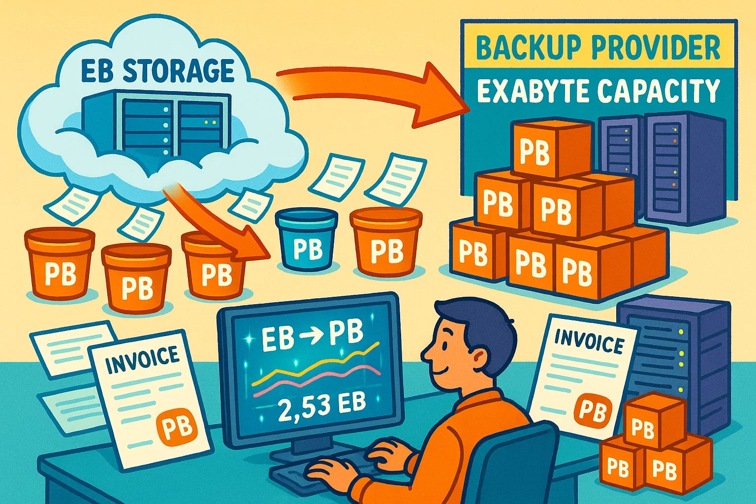 Conversor de Exabytes para Petabytes