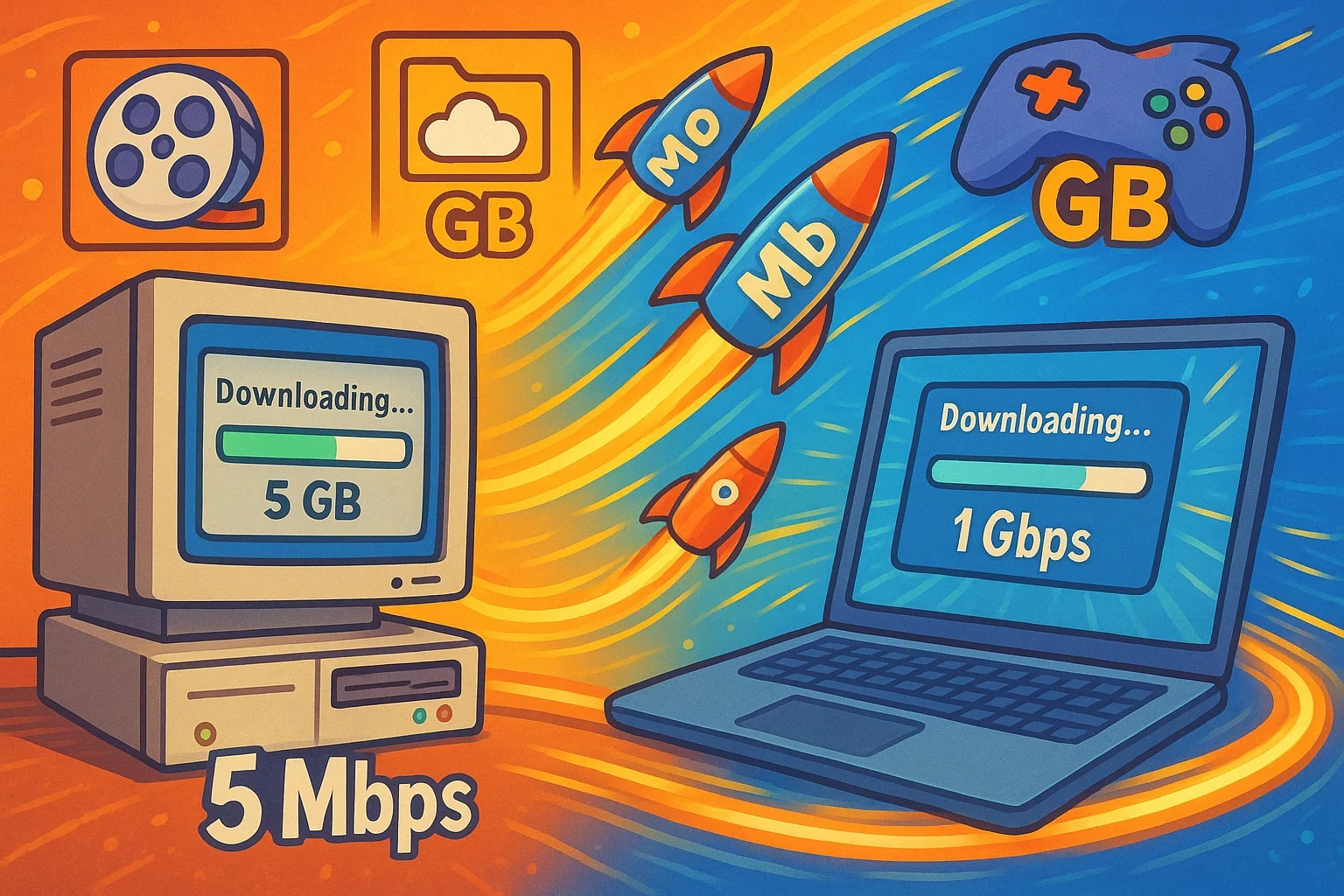 Conversor de Gigabytes para Megabits