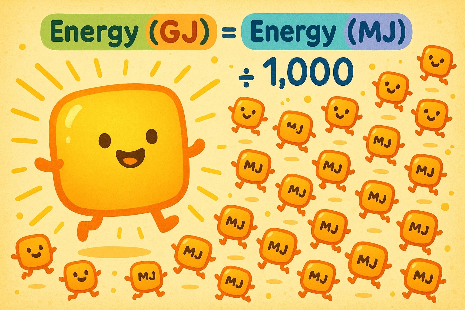 Conversor de Gigajoules para Megajoules