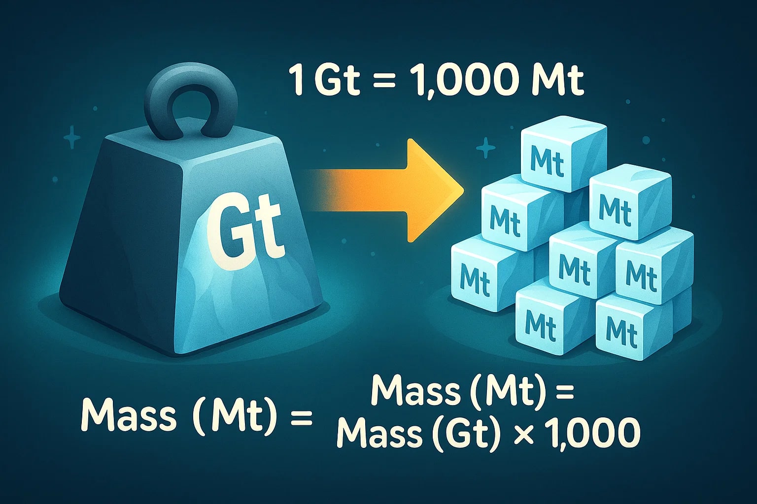 Conversor de Gigatons para Megatons