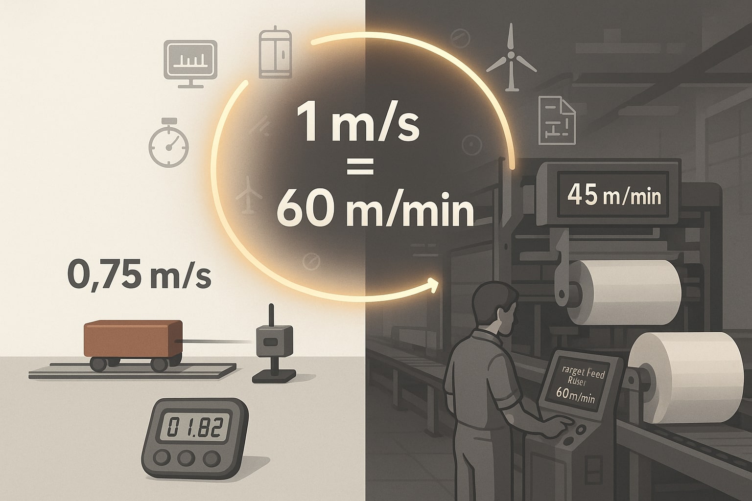 Conversor de Metro por Segundo para Metro por Minuto
