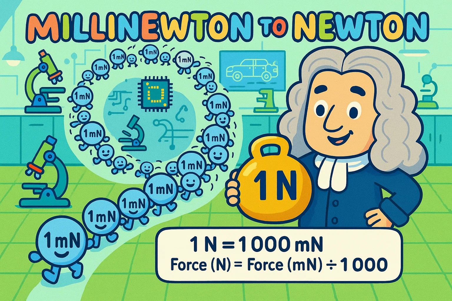 Conversor de Millinewtons para Newtons