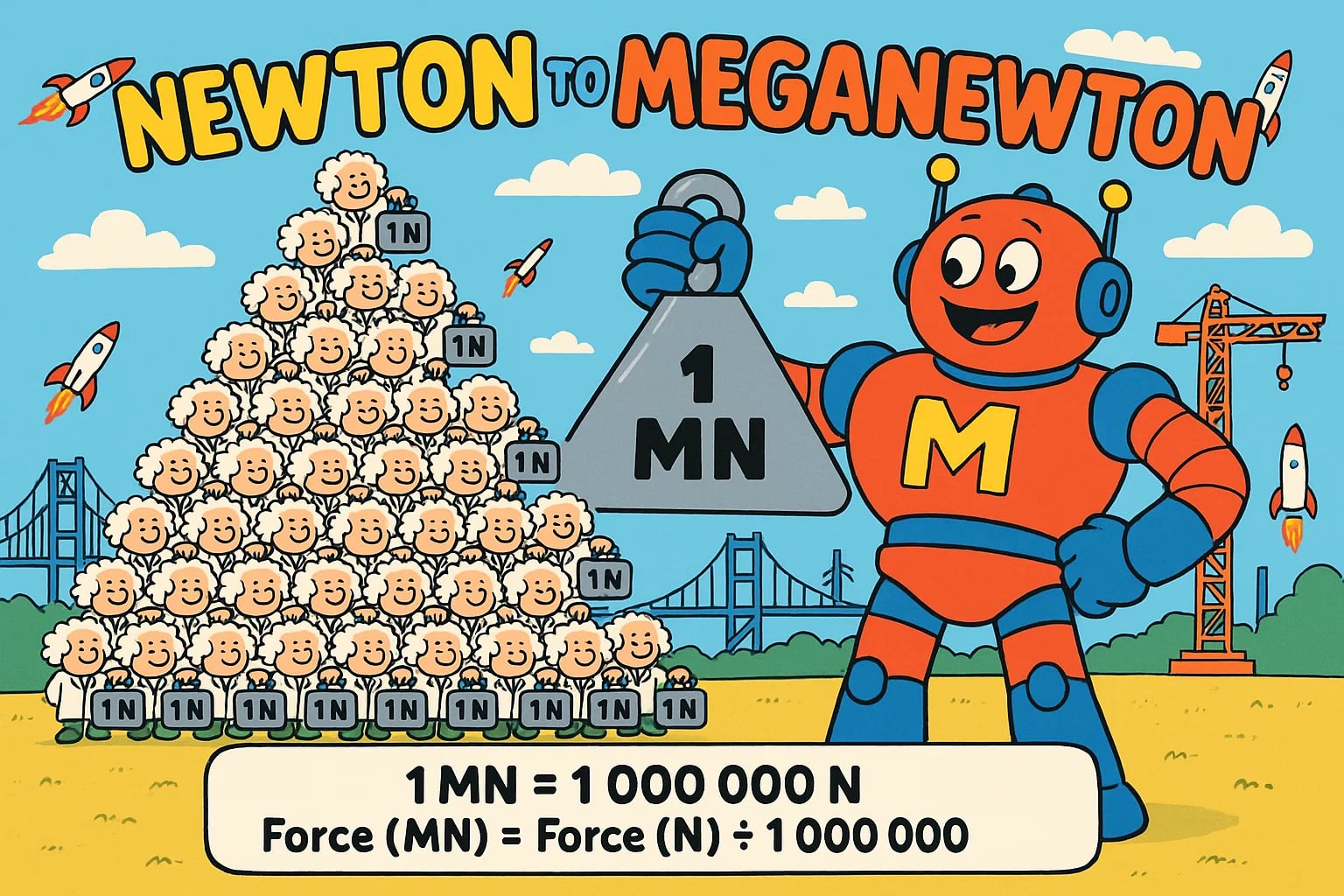 Conversor de Newton para Meganewton