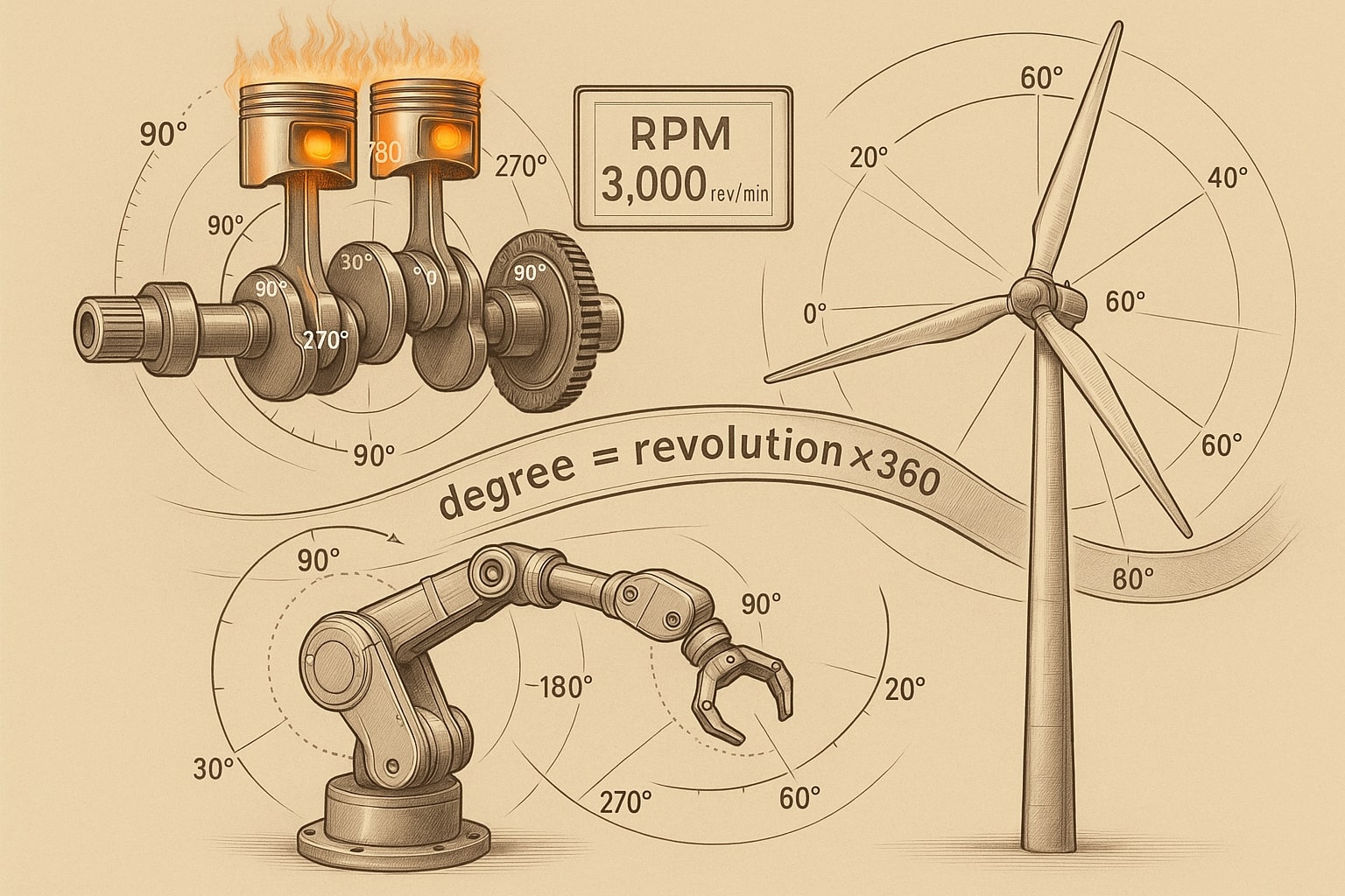 Conversor de Rotações para Graus