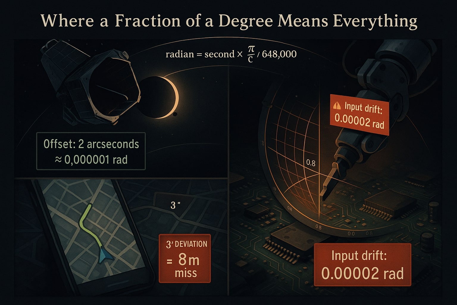 Conversor de segundos de arco para radianos