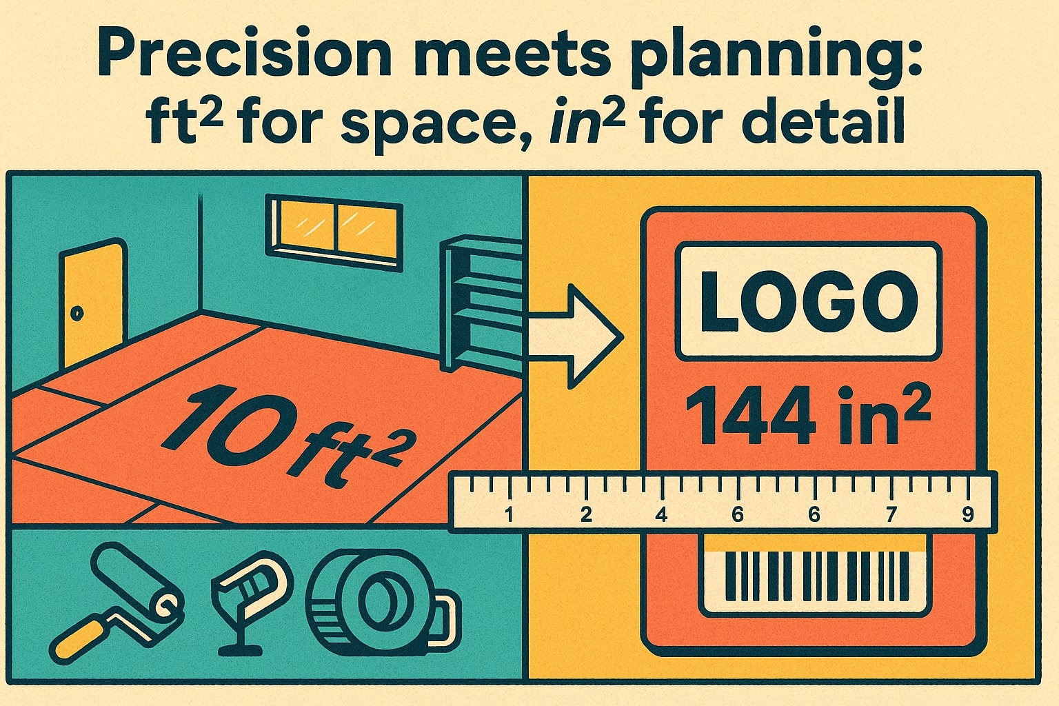 Conversor de Pés Quadrados para Polegadas Quadradas