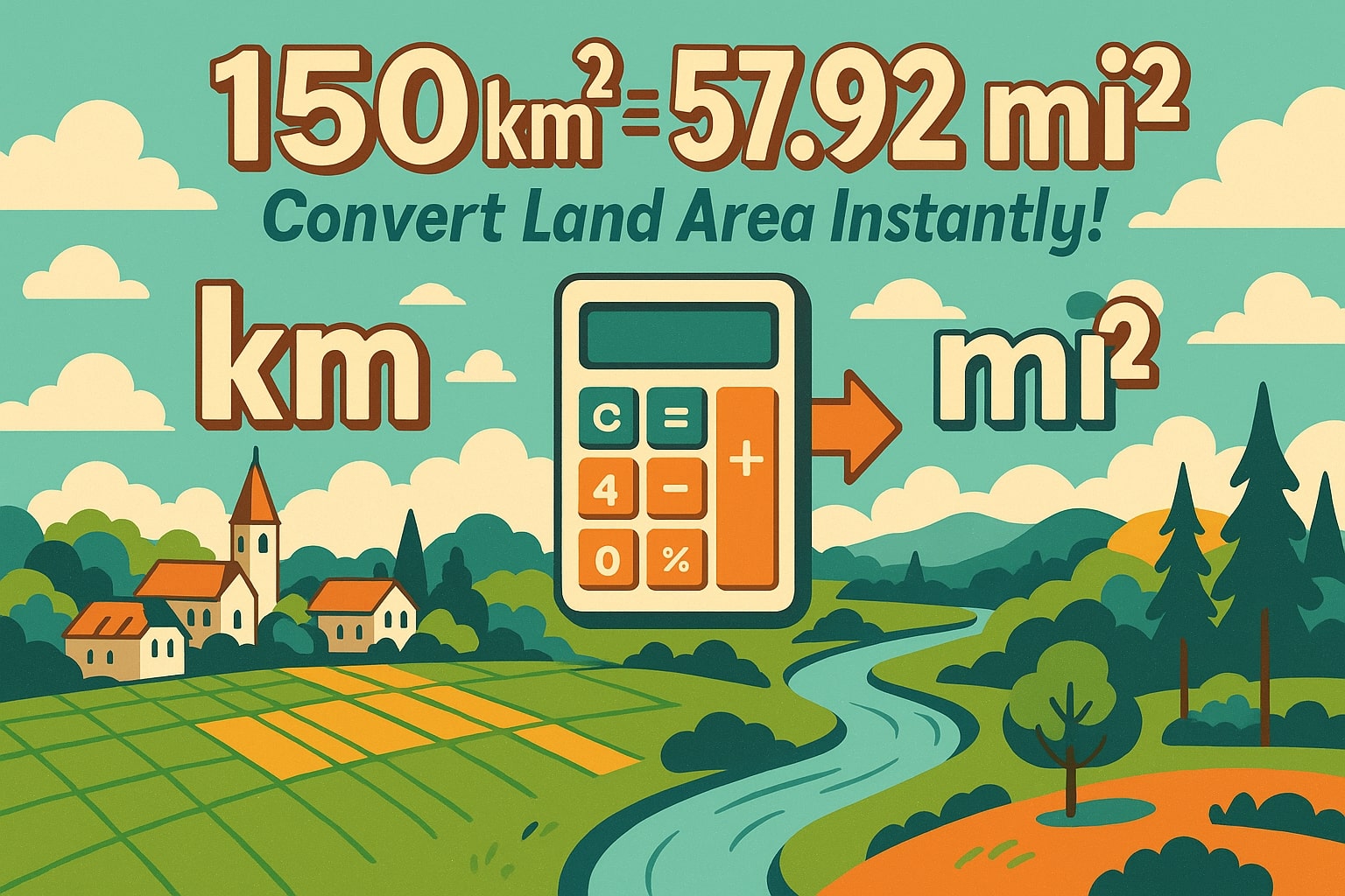 Conversor de Quilômetros Quadrados para Milhas Quadradas