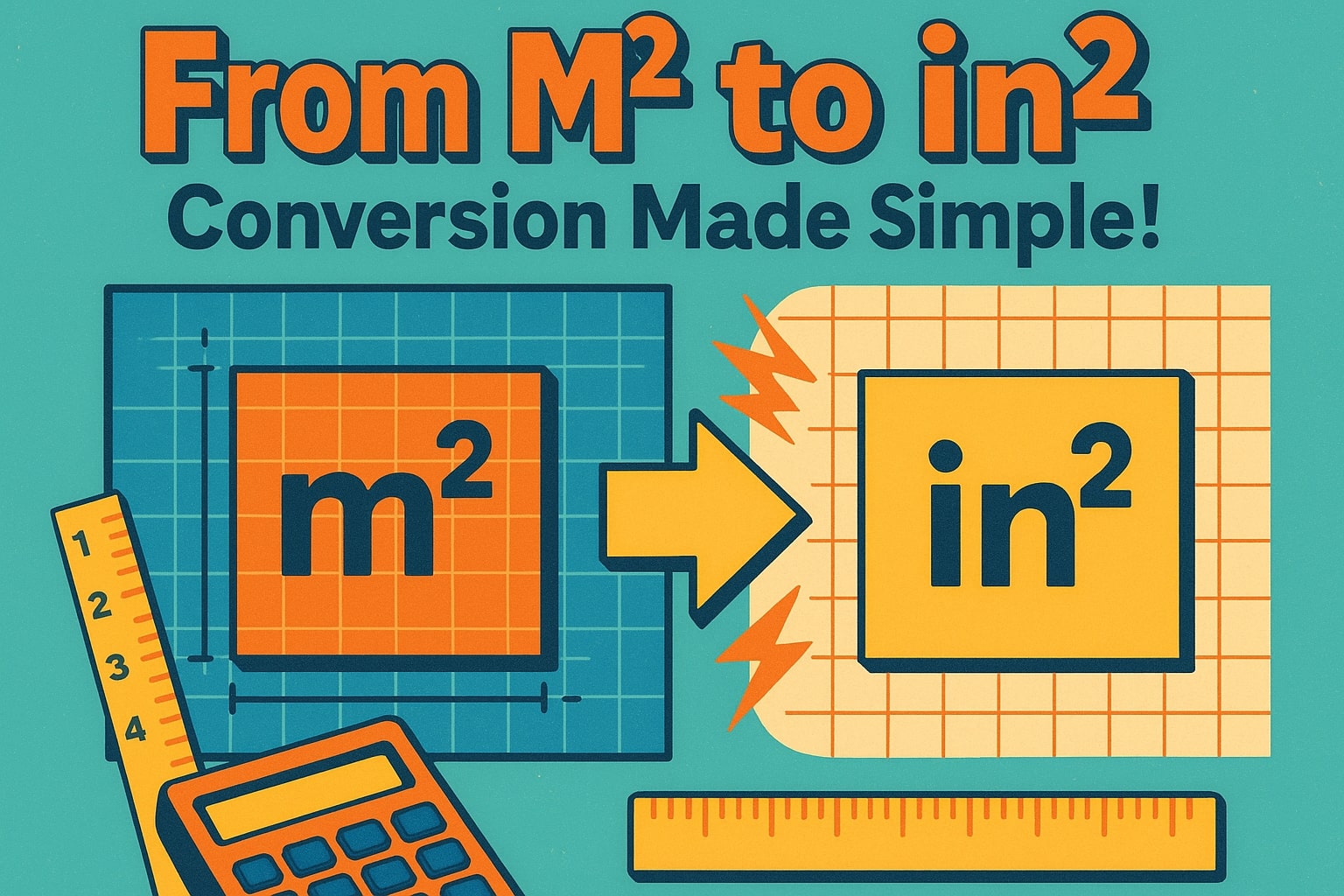 Conversor de Metros Quadrados para Polegadas Quadradas