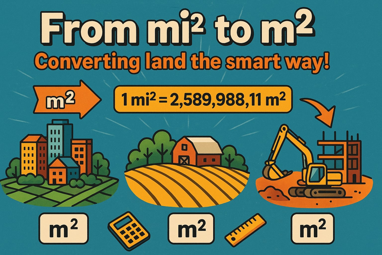 Conversor de Milhas Quadradas para Metros Quadrados