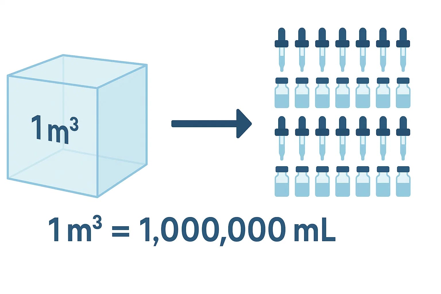 Conversor de Metros Cúbicos para Mililitros