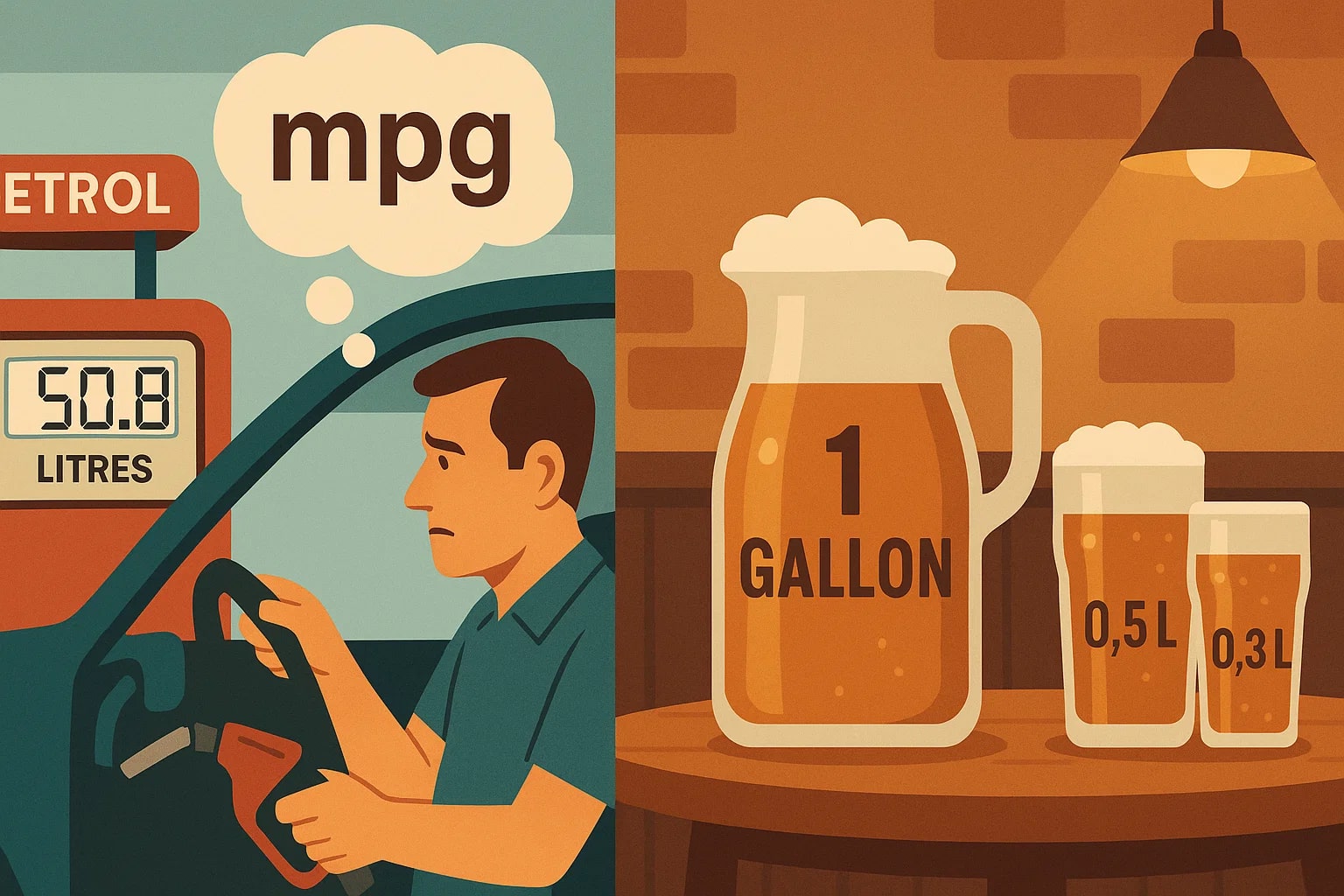 Conversor de Galões (UK) para Litros