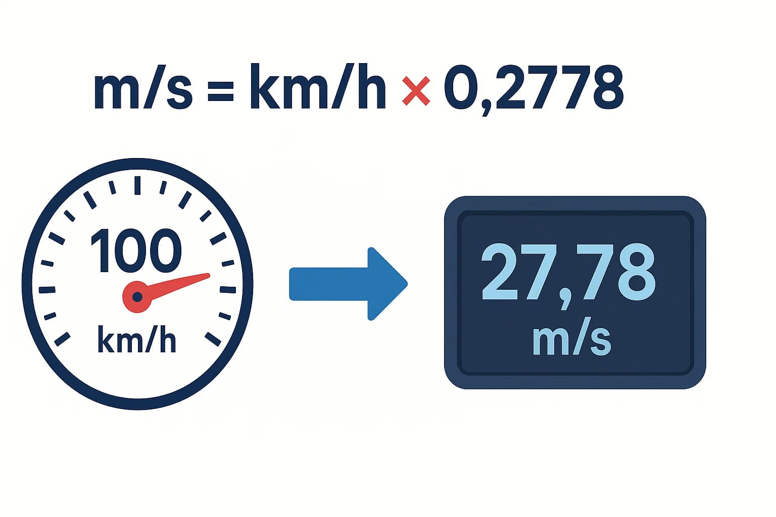 Conversor de Quilômetros por Hora para Metros por Segundo