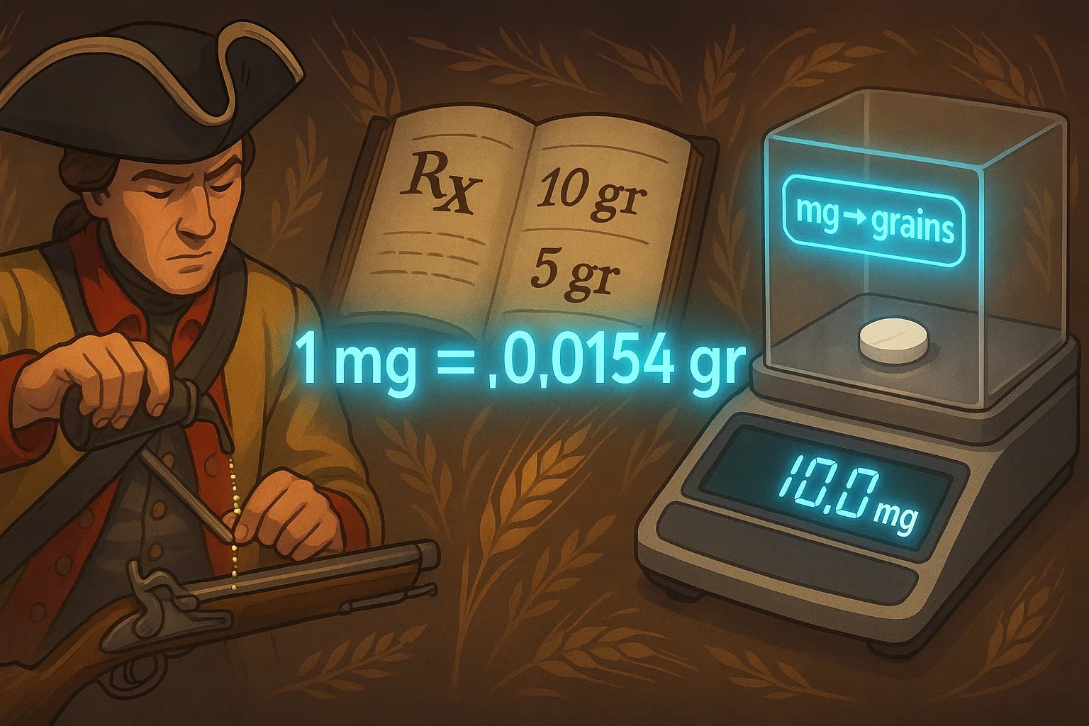 Conversor de Miligramas para Grãos