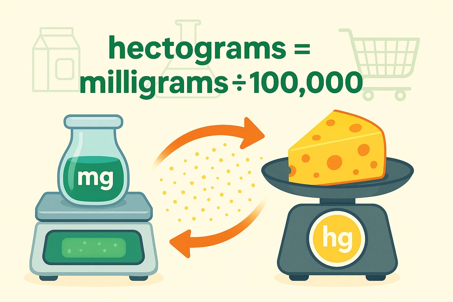 Conversor de Miligramas para Hectogramas