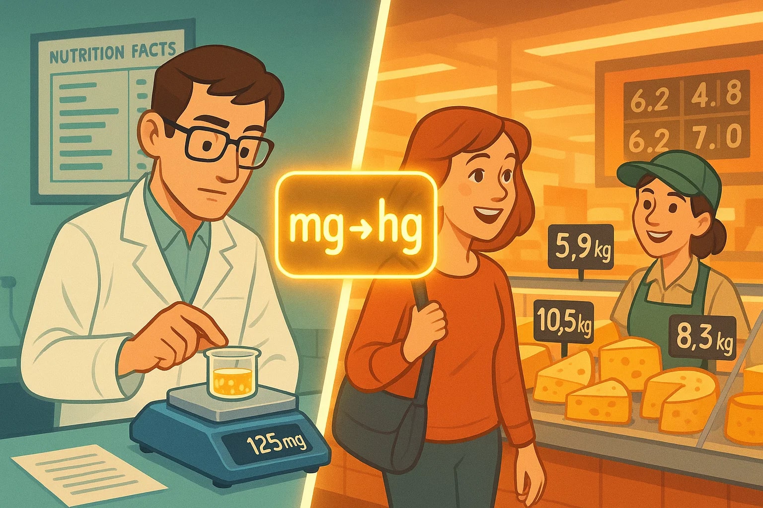 Conversor de Miligramas para Hectogramas