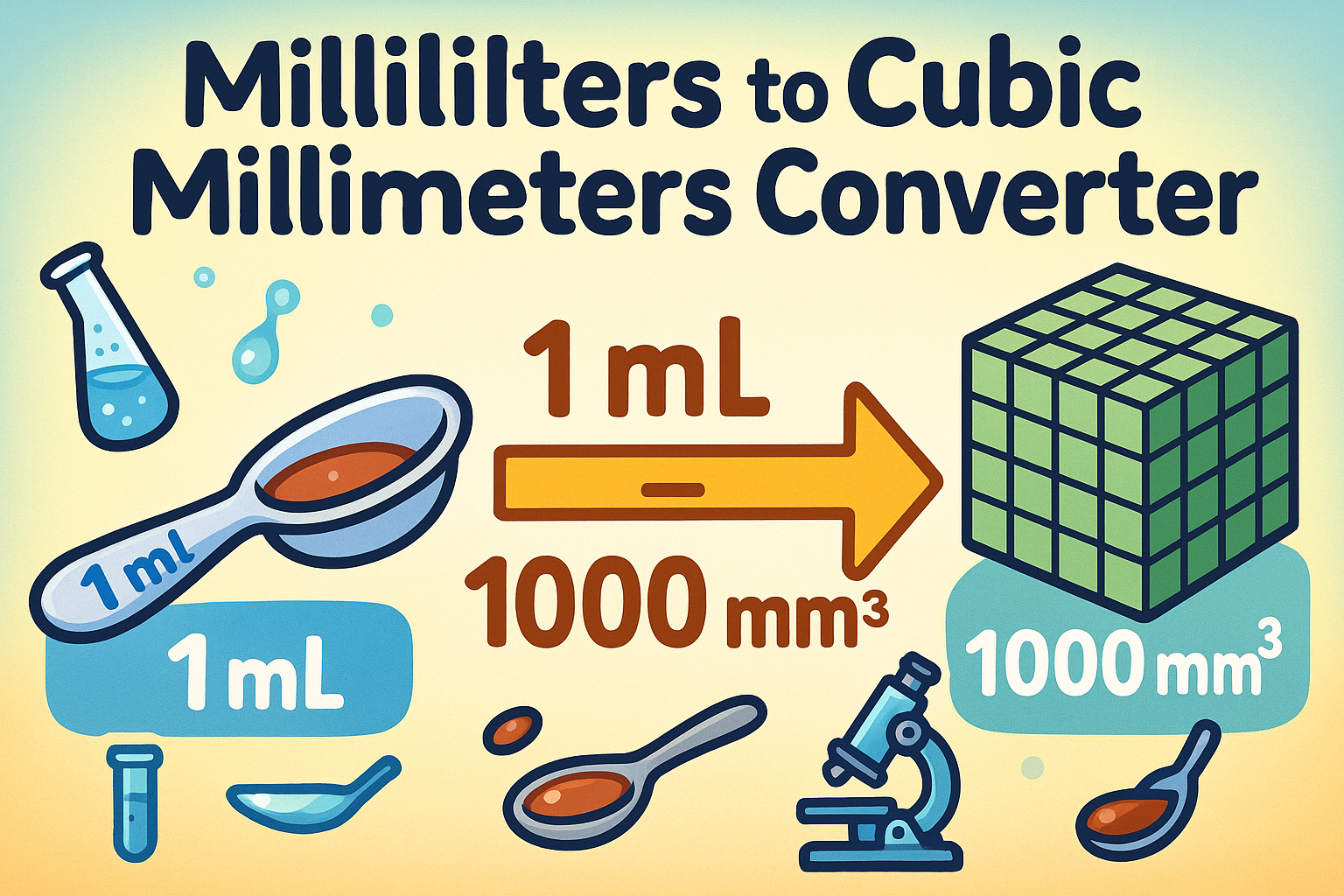 Conversor de Mililitros para Milímetros Cúbicos