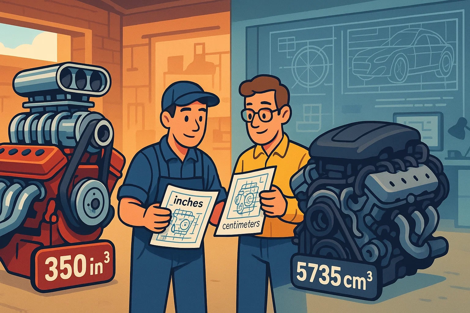 Conversor de Centímetros Cúbicos para Polegadas Cúbicas