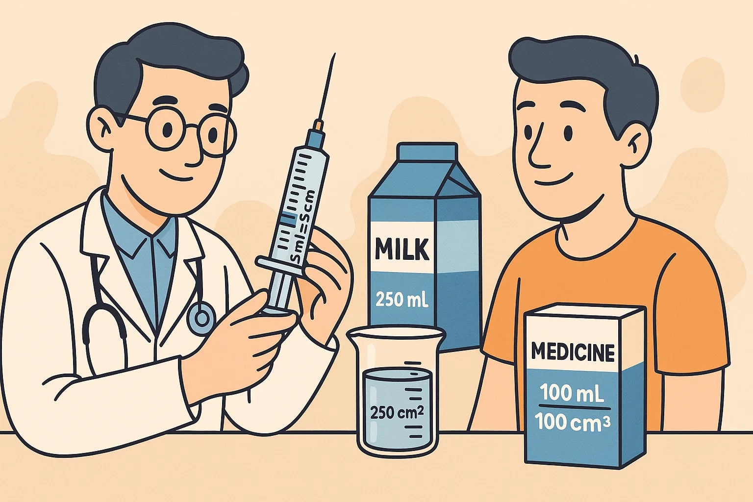 Conversor de Centímetros Cúbicos para Mililitros