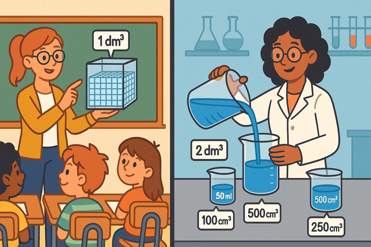 Conversor de Decímetros Cúbicos para Centímetros Cúbicos