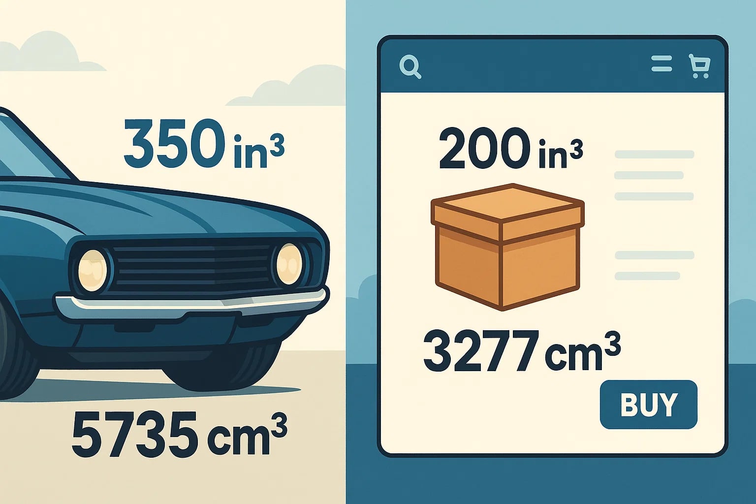 Conversor de Polegadas Cúbicas para Centímetros Cúbicos