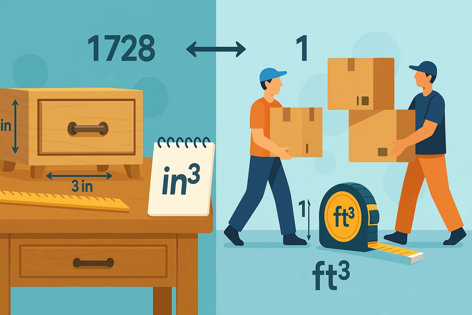 Conversor de Polegadas Cúbicas para Pés Cúbicos