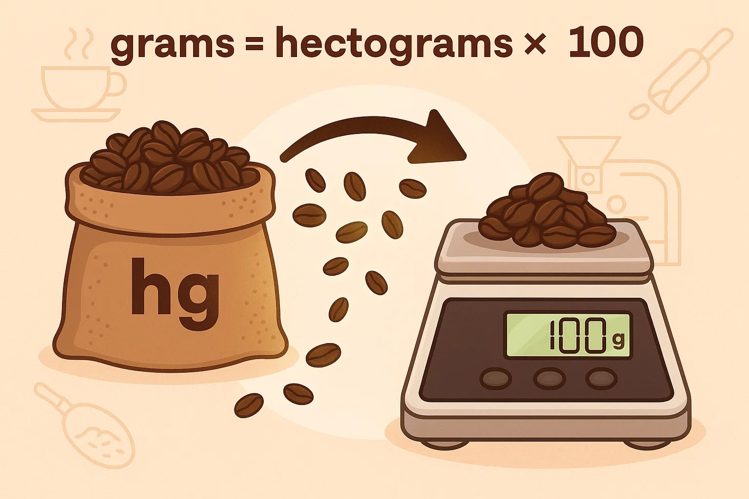 Conversor de Hectogramas para Gramas