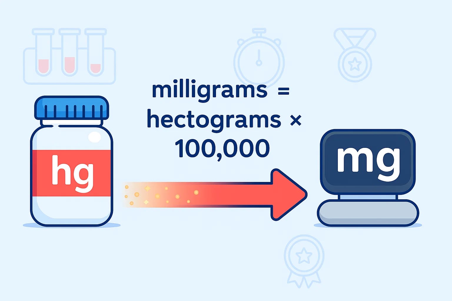 Conversor de Hectogramas para Miligramas