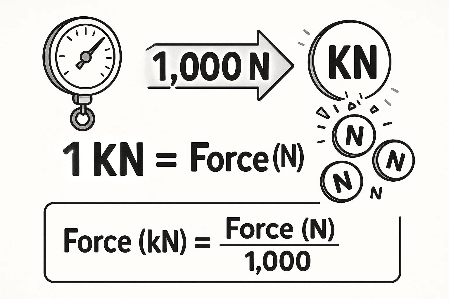 Conversor de Quilonewtons para Newtons