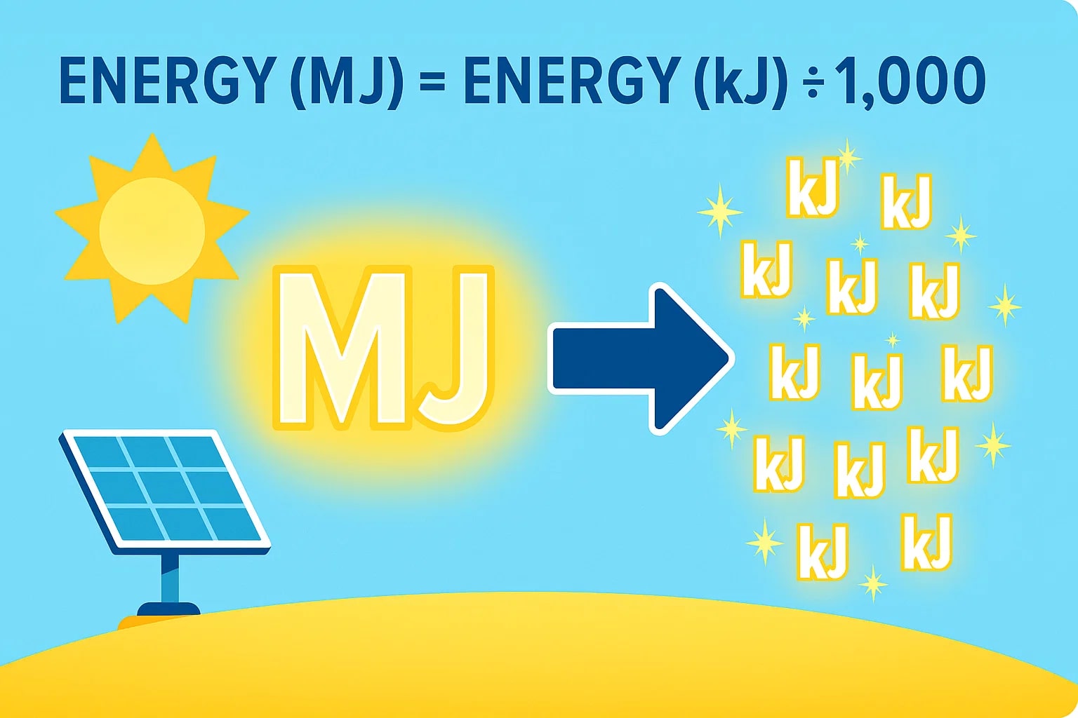 Conversor de Megajoules para Kilojoules