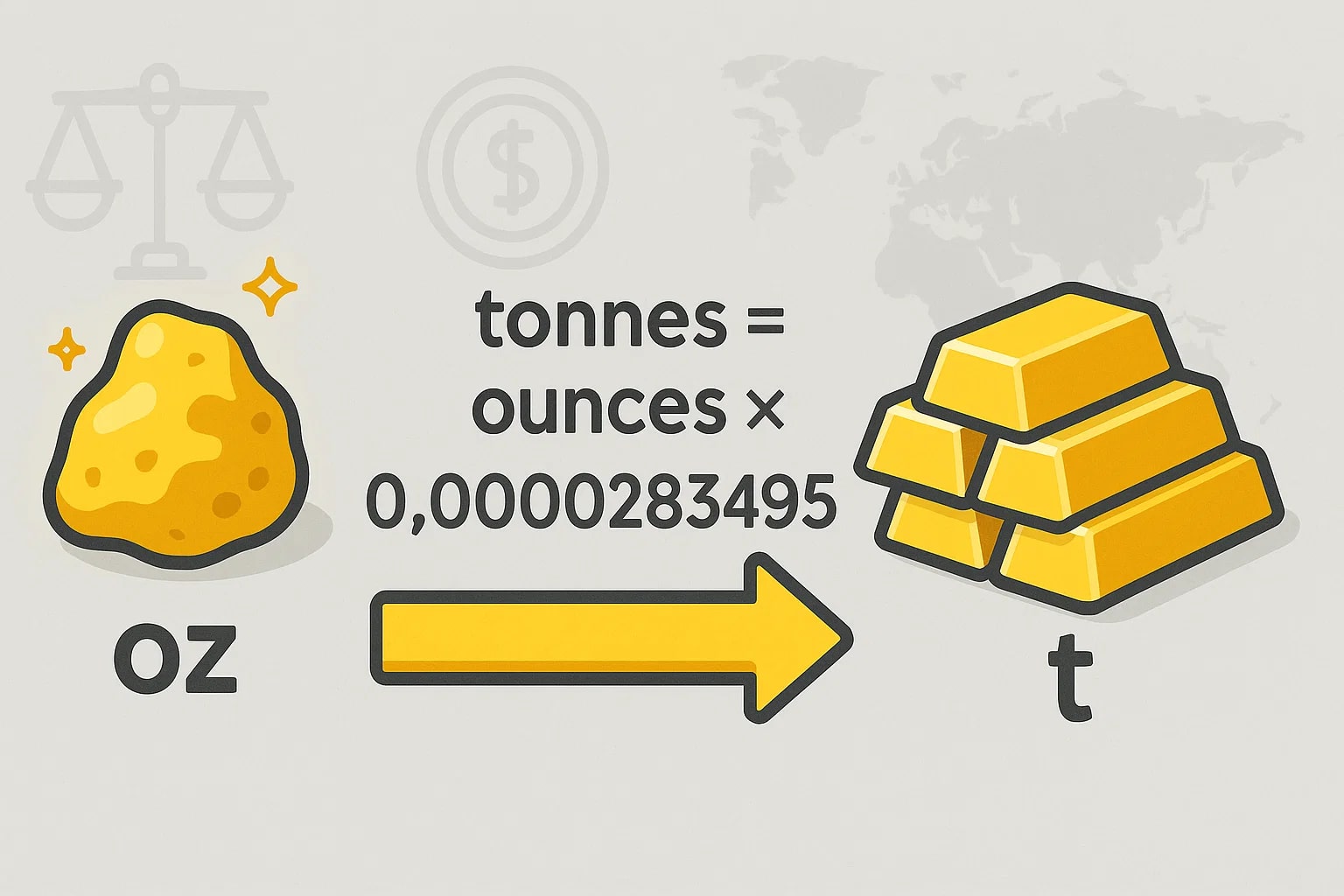Conversor de Onças para Toneladas