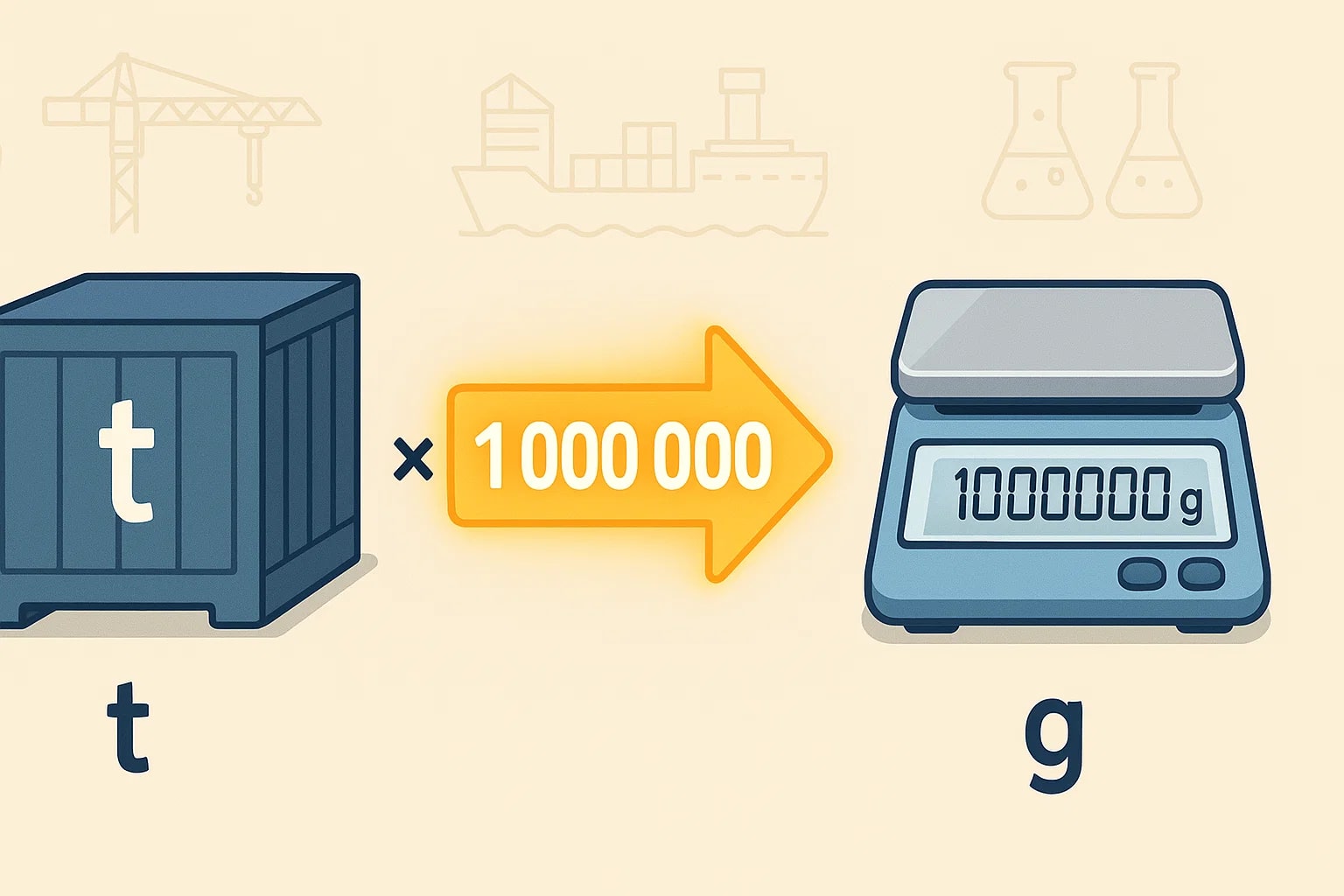 Conversor de Toneladas para Gramas