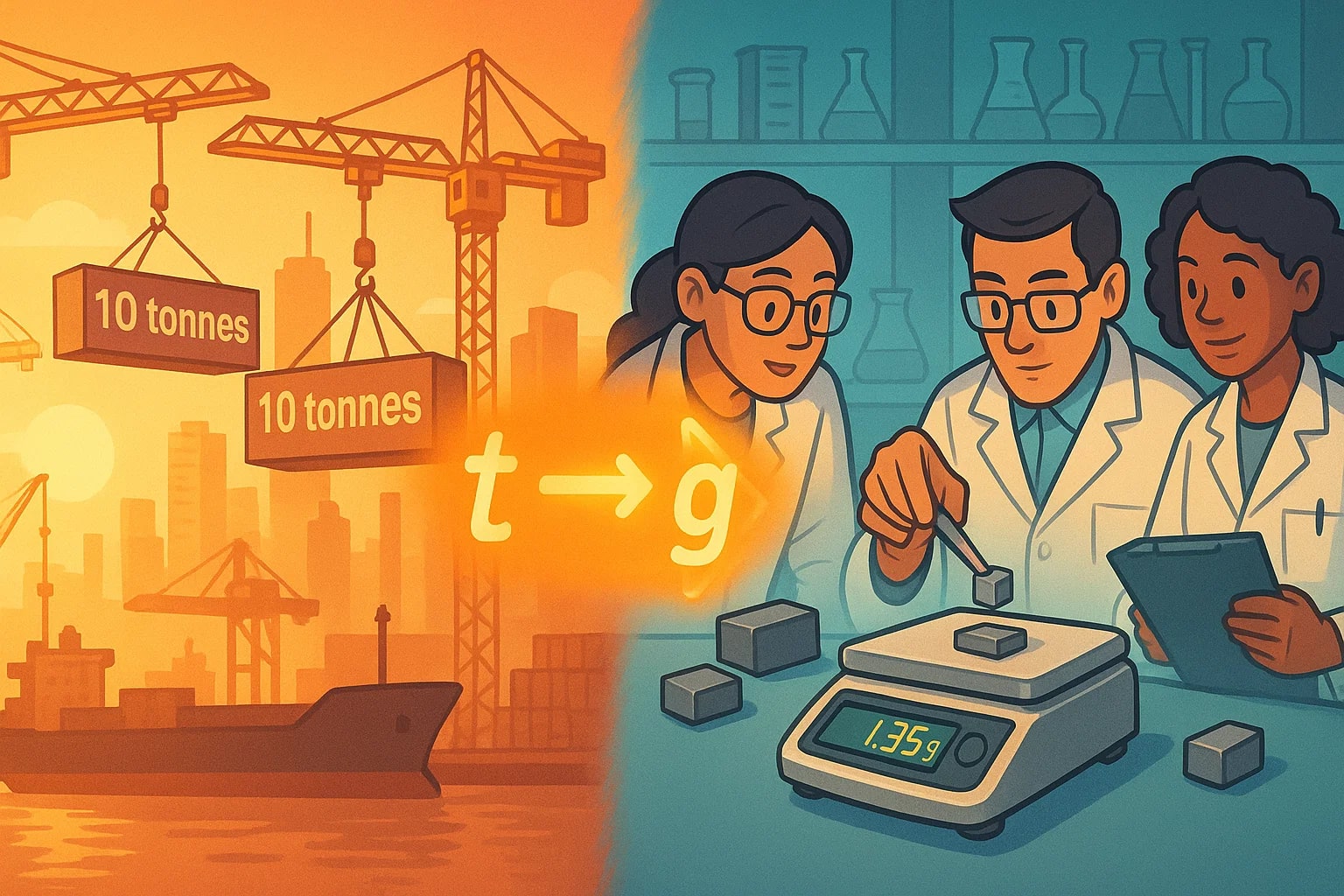 Conversor de Toneladas para Gramas