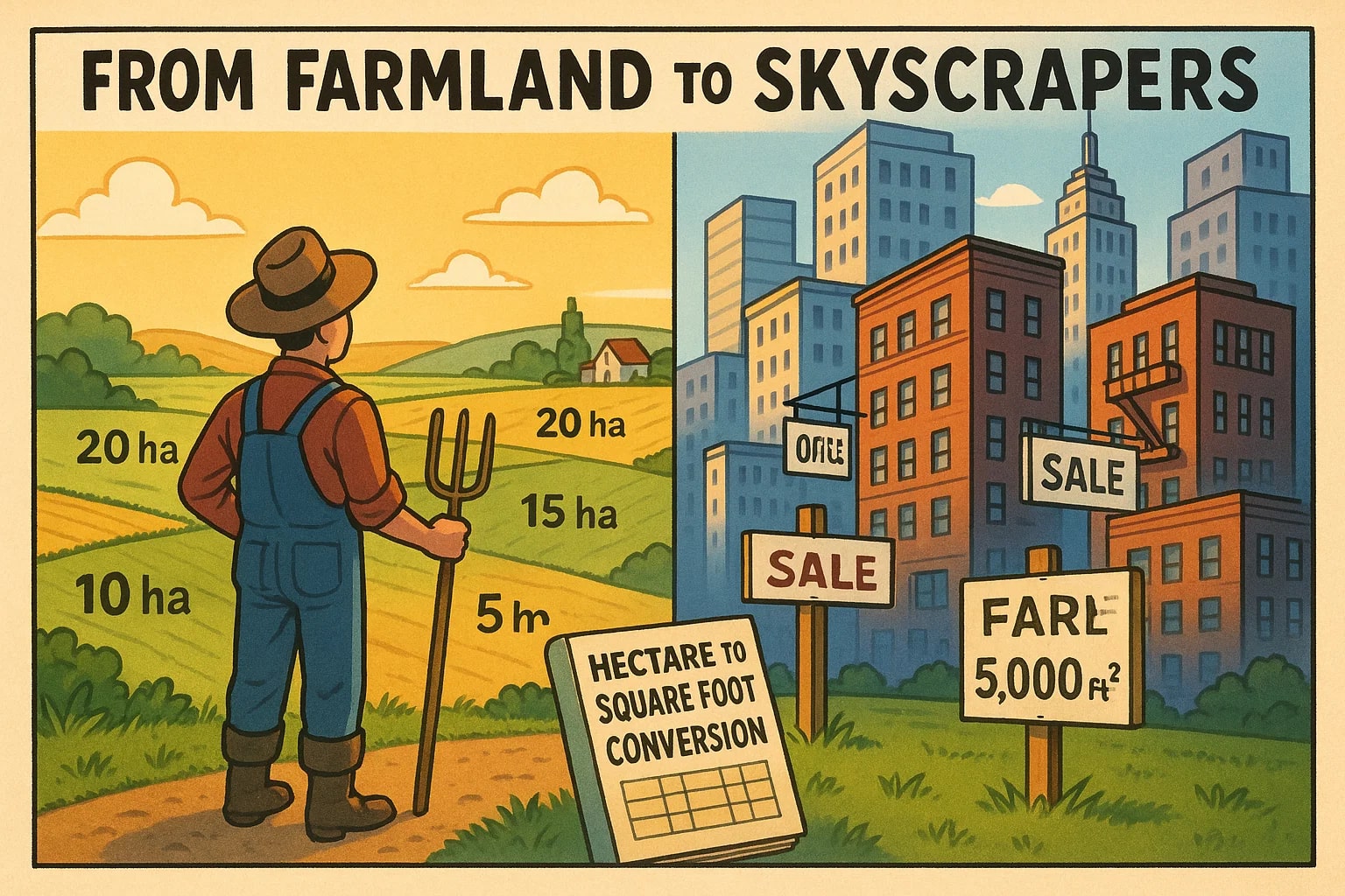 Conversor de Hectares para Pés Quadrados