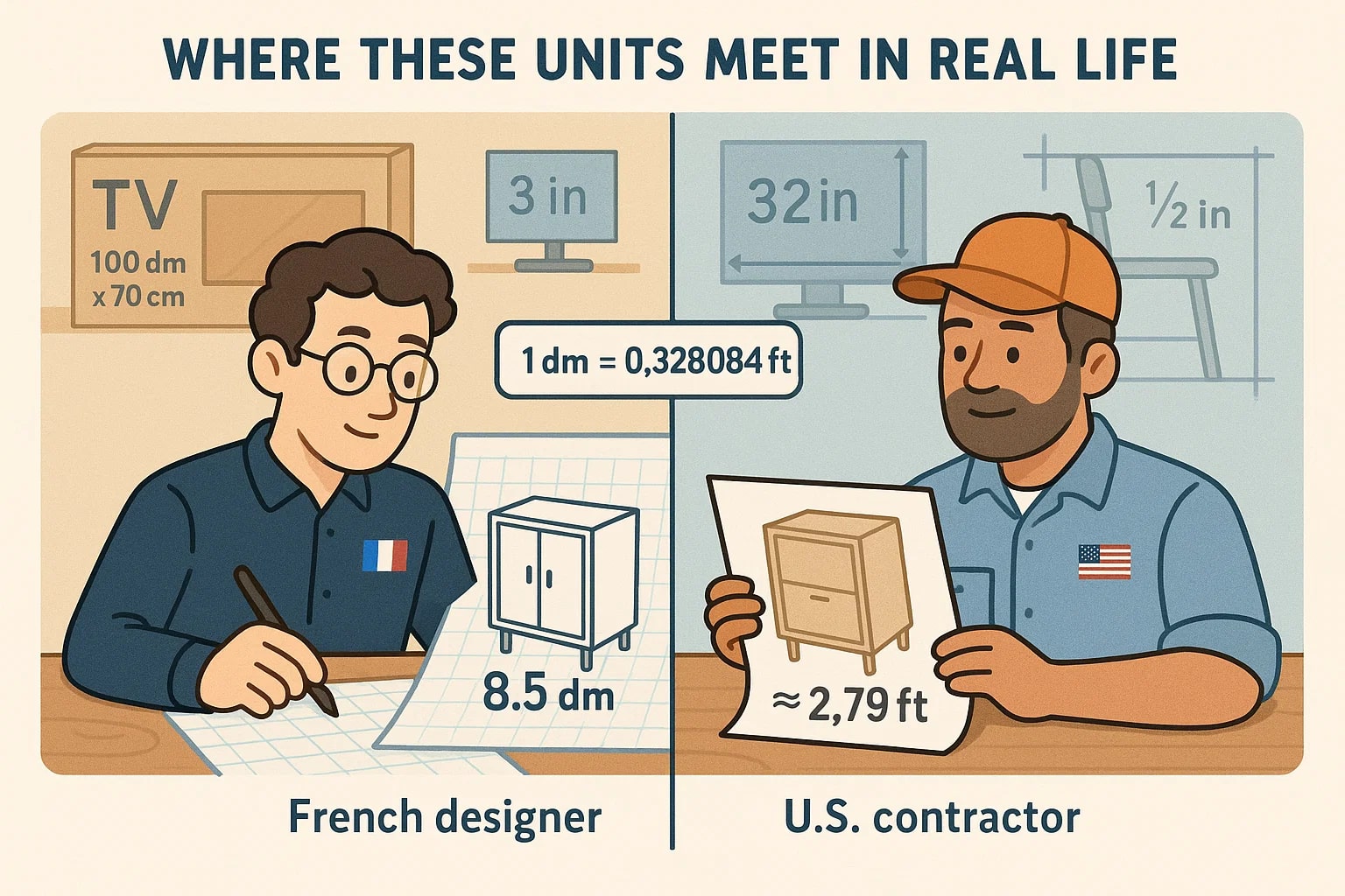 Conversor de Decímetro para Pé