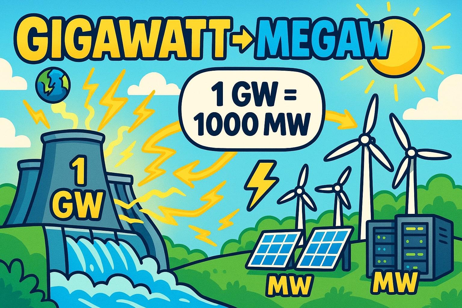 Conversor de Gigawatts para Megawatts