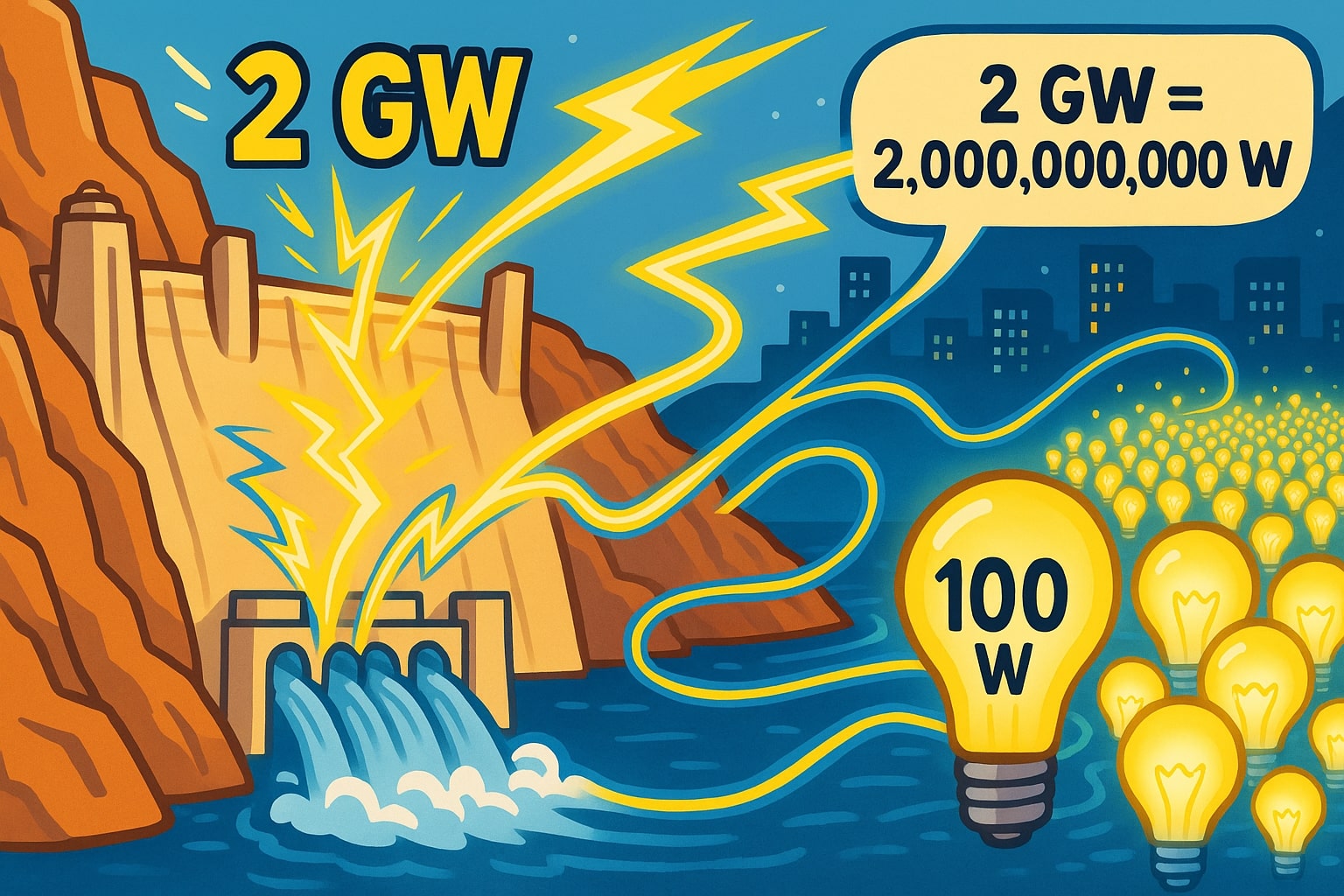 Conversor de Gigawatts para Watts