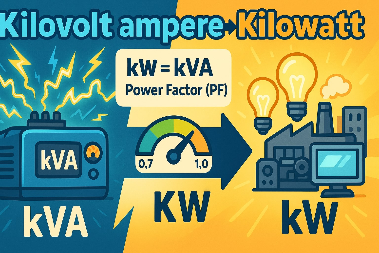 Conversor de Kilovolt Ampere para Kilowatt