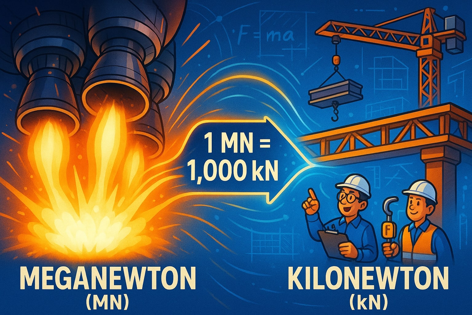 Conversor de Meganewtons para Quilonewtons