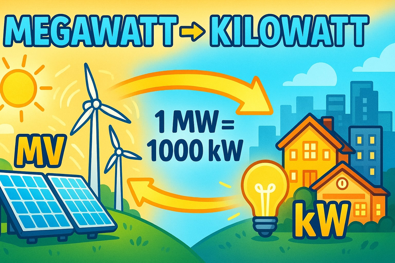 Conversor de Megawatts para Kilowatts