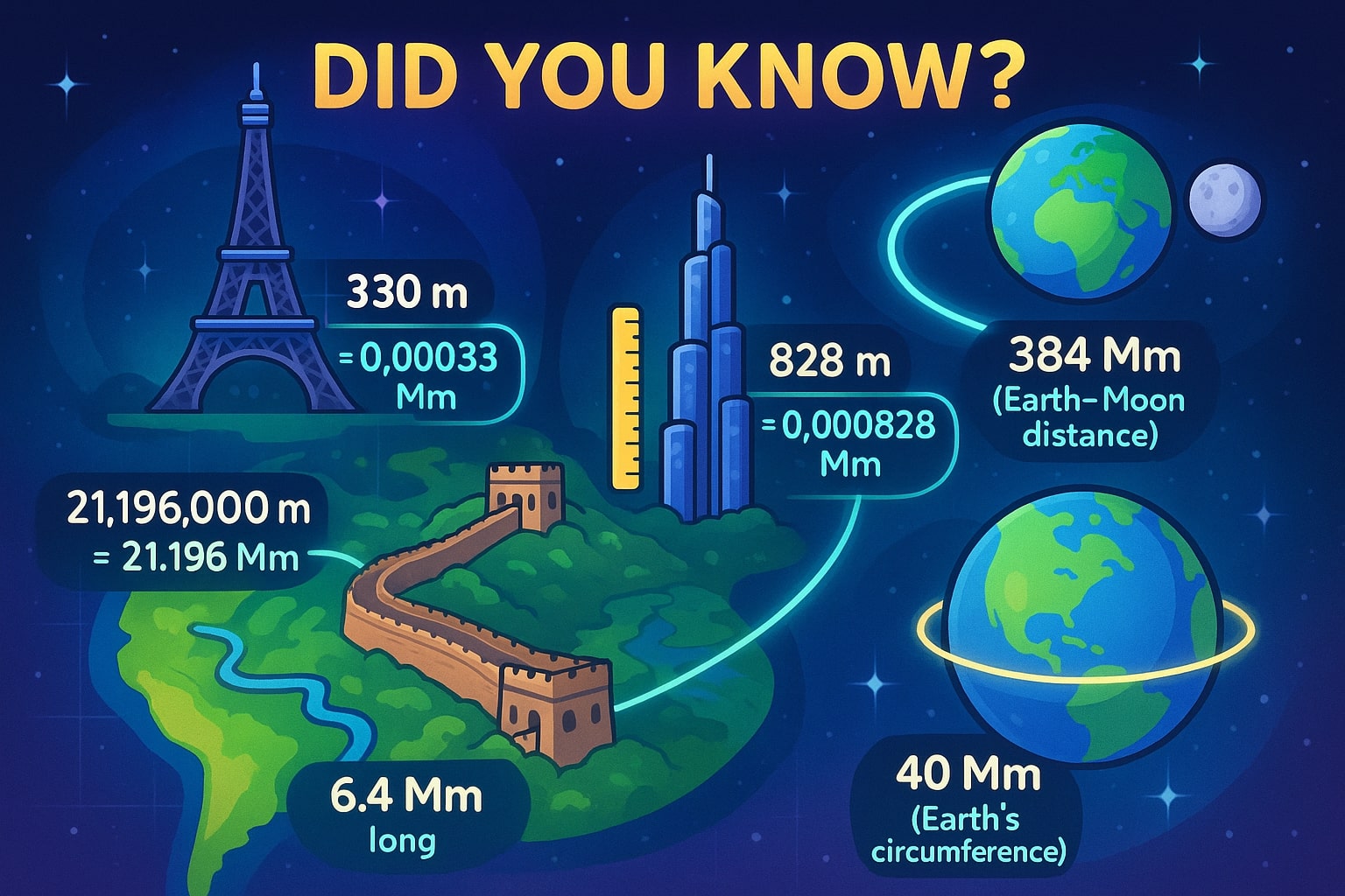 Conversor de Metros para Megametros